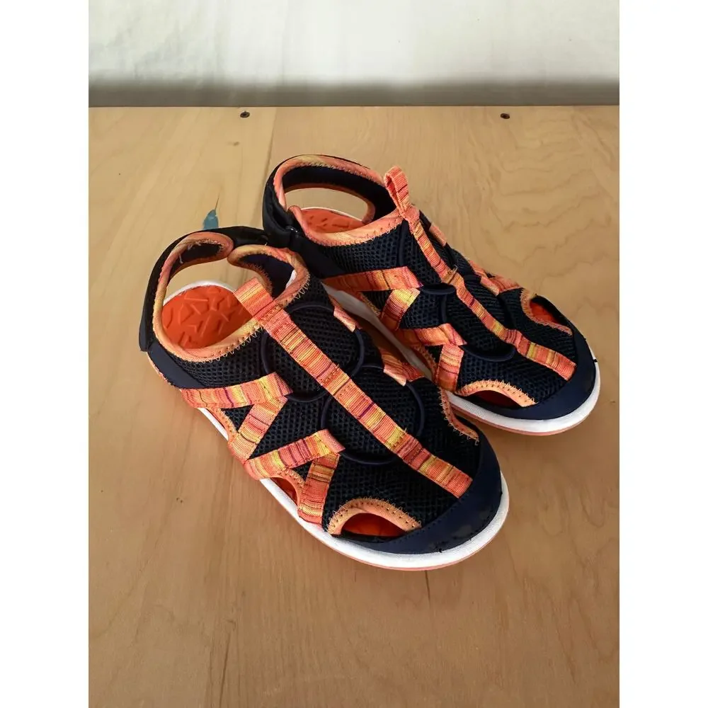Lands' End Kids Water Shoes Youth Size 1 Navy Blue Orange